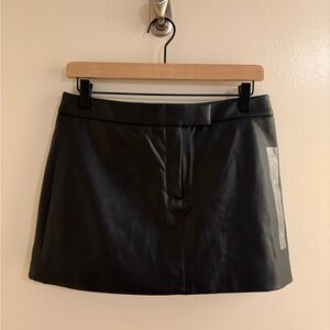 Calvin Klein Black Faux Leather Mini Skirt